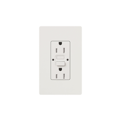 Tomacorriente GFCI / 125V / 15A / Resistente a manipulaciones / 4.69" (0.39 ft) x 2.94" (0.25 ft) / Blanco