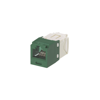 Conector Jack RJ45 / Categoría 6 / 8 Posiciones 8 Cables / Terminación Sin Impacto / Color Verde