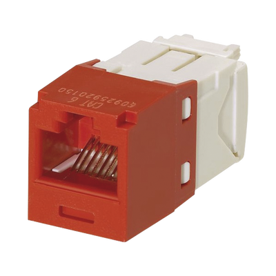 Jack RJ45 / Cat 6 / Sin herramienta de impacto / 8P8C / 22-26 AWG / Color rojo