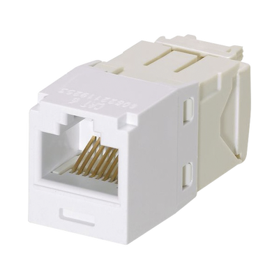 Conector Jack RJ45 / Categoría 6 / 8 Posiciones 8 Cables / Estilo TG / Sin Herramienta Impacto / Color Blanco