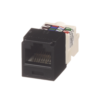 Conector Jack RJ45 / Categoría 6 / 8 Posiciones 8 Cables / Sin Herramienta Impacto / Color Negro