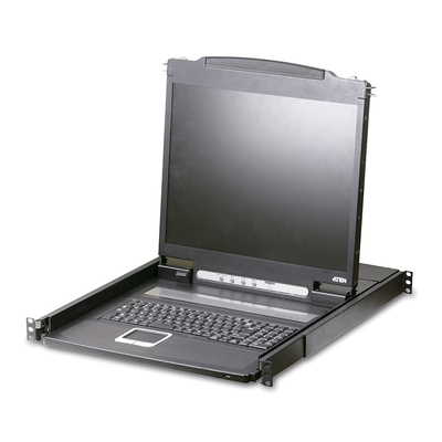 Consola LCD KVM / 19 pulgadas / Resolución 1920x1200 / Montaje rack 1U / Rotación 120° / PS/2 y USB