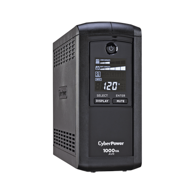 UPS de 1000 VA / 600 W / Topología Línea Interactiva / 9 Tomas NEMA 5-15R / AVR / Pantalla LCD / Supresión 1080 J