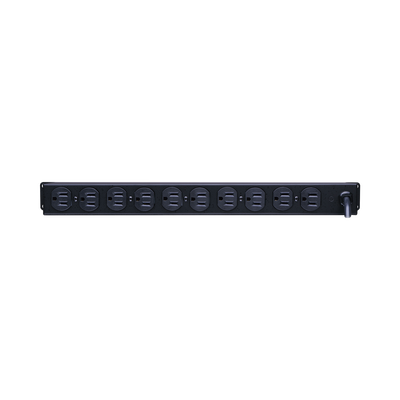 PDU Básico Rack / 10 Salidas NEMA 5-15R / 15 Amp / 120 Vca / 1U / Cable 4.5 m (14.8 ft)