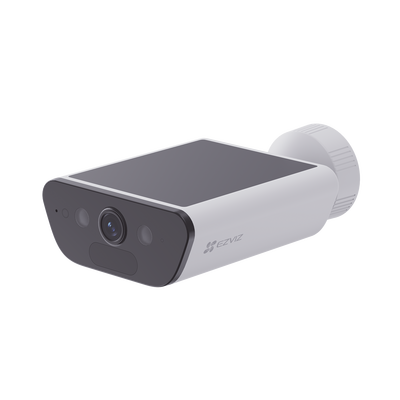 Camara de Bateria con Panel Solar Integrado / 4K Resolucion / WI-FI 6 / Vision Nocturna / Detección Humana y de Vehiculos / Batería de 10400 MAH / IP65