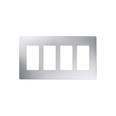 Placa de pared / 4 espacios / Acero inoxidable / 8.37 in (213 mm) ancho / Perfil 0.30 in (7.6 mm)