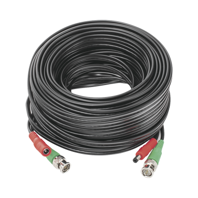 Cable Coaxial BNC RG59 + Alimentación / SIAMES / 20 Metros (65.62 Pies) / CCA / 4K / Interior y Exterior