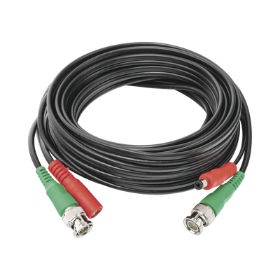 Cable Coaxial Siames / BNC RG59 + Alimentación / 5 m (16.40 ft) / 100% Cobre / 4K / Interior y Exterior