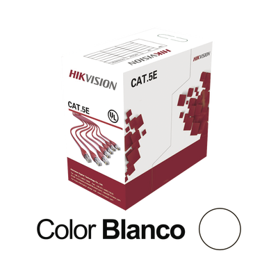 Bobina UTP / Cat5E 24 AWG / 305 m (1000 pies) / 100% Cobre / PVC CM / Interior / PoE / 100 MHz