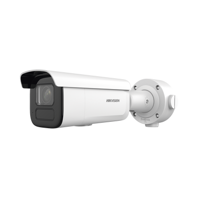 Cámara Bala IP / 6 Megapixel / Lente Motorizado 2.7-13.5 mm / IR 60 m (196.9 ft) / DarkFighter / PoE+ / Audio y Alarmas I/O / IP67 / IK10