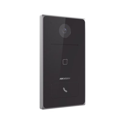 Frente de Calle METALICO PoE / Ángulo 129°H / NO requiere Monitor / PoE Estandar / IP65  / Apertura desde Hik-connect / Soporta 1 Departamento / Soporta Tarjetas Mifare / 1 Salida Relay