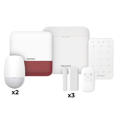 Kit de Alarma Inalámbrico / 48 Zonas / 6 Dispositivos Incluidos / Sirena Estrobo Exterior / Wi-Fi / Comunicación 433 MHz