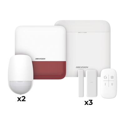 Kit de Alarma Inalámbrico / 48 Zonas / 2 PIR / 3 Contactos Magnéticos / Sirena Exterior 110 dB / Wi-Fi / Batería de Respaldo 12 h