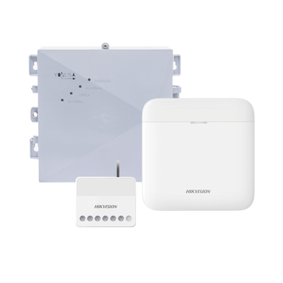 Kit de Alarma Inalámbrica / 48 Zonas / Cerca Energizada 2,500 m (8,202 ft) / Batería de Respaldo 3 Días / Relevador 0-36 Vcc 5 A / Alimentación 127-220 Vca o Panel Solar 12 Vcc