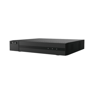 DVR Híbrido / 4 Canales TurboHD + 2 Canales IP / 4 Megapixel Lite / Audio por Coaxitron / H.265+ / 1 Bahía HDD / Salida Full HD