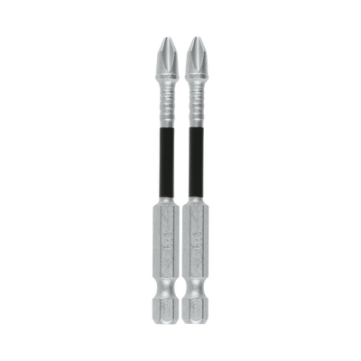 Broca reforzada phillips del # 2 de 3", paquete con 2 piezas.