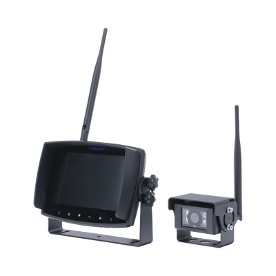 Sistema de Reversa Inalámbrico / Monitor Táctil 7" / Cámara IR CMOS / 2.4 GHz / 4 Canales / Grabación SD