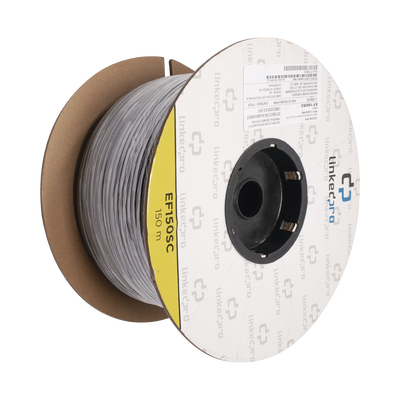Carrete de Fibra Óptica Monomodo / Conectores SC-SC Duplex / Refuerzo Kevlar / 150 m (492.13 pies) / Instalación Subterránea por Tubería