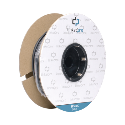 Carrete de Fibra Óptica / Monomodo 9/125 / LC-LC Dúplex / 50 m (164.04 pies) / Tight Buffer / Kevlar / Subterráneo por Tubería
