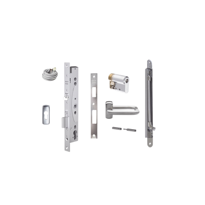 Kit de cerradura electrificada / Perfil angosto / Control de acceso exterior / Salida libre interior / Puerta simple