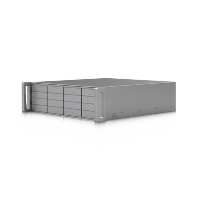 NVR Empresarial / 70 Cámaras 4K / 210 Cámaras Full HD / 16 Bahías HDD/SSD / 10G SFP+ y RJ45 / Rack 3U / Fuentes Redundantes