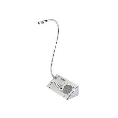 Sistema de Intercomunicación de Ventanilla / Audio Bidireccional / Captación 50 cm / Micrófono Dual Interior y Exterior / Carcasa de Aluminio Espacial / 12V / 2W