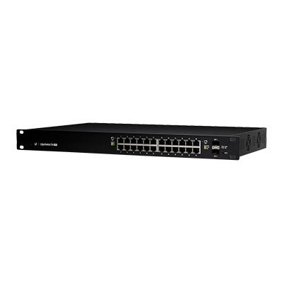 Switch administrable / 24 puertos Gigabit PoE+/PoE pasivo 24V / 2 puertos SFP / 250W / 52 Gbps / 38.69 Mpps