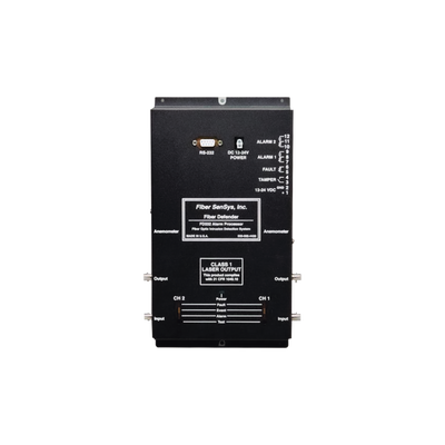 Sensor Perimetral de Fibra Óptica / 2 Zonas Independientes / 500 m por Zona / 1,640 pies de Cobertura / Alimentación Dual 12/24 VDC / Comunicación RS232