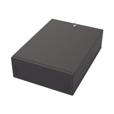 Gabinete Metálico para DVR/NVR / Acero Calibre 20 / 525x180x677 mm / Chapa con Llave / Compatible Ventilador 120 mm / Fijación Mesa o Escritorio
