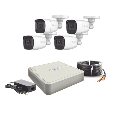 Kit de Videovigilancia TurboHD / 1080p Lite / 4 Canales / Audio por Coaxitron / IR 25 m (82 ft) / 5 Tecnologías / Micrófono Integrado