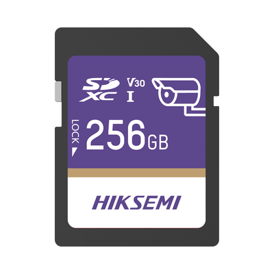 Tarjeta SD para Videovigilancia / 256 GB / Clase 10 U3 V30 / Lectura 100 MB/s / Escritura 90 MB/s / TLC 3D NAND / -25°C a 85°C