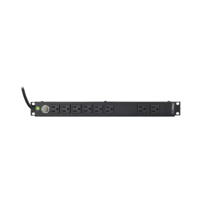 PDU Horizontal / 8 Contactos NEMA 5-15R / 120Vca / 15A / Rack 19" 1U / Cable 2.5 m (8.2 ft)