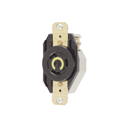 Receptáculo Industrial de Media Vuelta / 20 A / 125 V CA / 2 Polos 3 Hilos / NEMA L5-20R / 3.28" x 1.70" x 1.31" (83.3 x 43.2 x 33.3 mm)