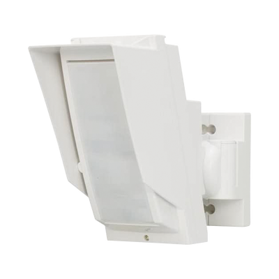 Detector PIR Exterior / Alcance 24 m (78.7 ft) / Inclinación Ajustable / Enmascaramiento de Zonas / Diferenciación Humana-Animal / Alimentación por Baterías