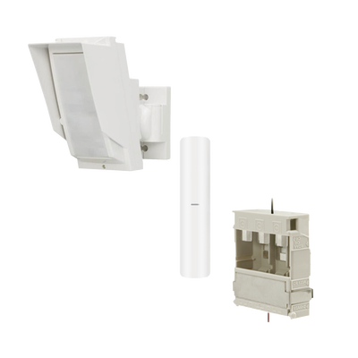 Detector PIR Exterior / Tipo Cortina / 24 m (78.7 ft) / Inalámbrico / Antimáscara / 180° Ajustable
