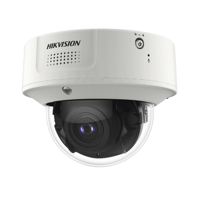 Cámara Domo IP / 4 Megapixel / Lente Motorizado 2.8-12 mm / IR 30 m (98.4 ft) / WDR 140 dB / IP67 / IK10 / Audio Bidireccional / PoE 802.3af