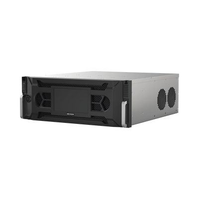NVR IP / 128 Canales / 12 Megapixel (4K) / 24 Bahías HDD / Throughput 512 Mbps / RAID Hot Swap / Reconocimiento Facial 500,000 Rostros