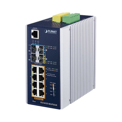 Switch Industrial Capa 3 / 8 Puertos Gigabit PoE++ 95W / 2 SFP 1G/2.5G / 2 SFP+ 10G / Administrable