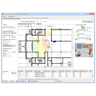Software de Diseño para Sistema de Video IP / Hasta 16 Cámaras por Proyecto / Modelado 2D y 3D / Calculadoras Integradas