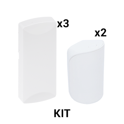 Kit Sensores Inalámbricos / 5 Dispositivos / Frecuencia 433 MHz / Inmunidad Mascotas 38 kg / Cobertura 12 m (39.4 ft) / Compatible DSC