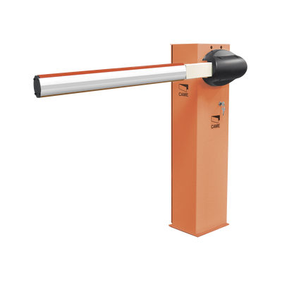 Kit de barrera vehicular CAME G3750 / Gabinete naranja / Incluye mástil de 4 metros sin iluminación / Incluye resorte 001G04060 (Resorte verde)