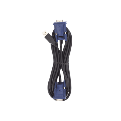 Cable KVM USB / 3 m (9.84 ft) / VGA Coaxial Blindado / Calibre 28 / Núcleos de Ferrita / Doble Sellado