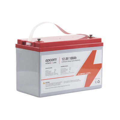 Batería de Litio Ciclo Profundo / 12.8 Vcc / 100 Ah / Descarga 50 A / -20°C a +60°C / 11 kg