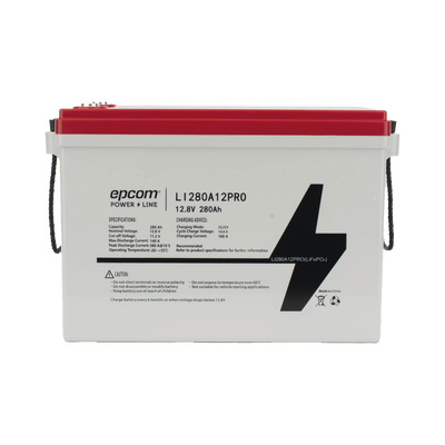 Batería de Litio de Ciclo Profundo / 12.8 Vcc 280 Ah (3.58 kWh) / LiFePO4 / 6000 Ciclos / Descarga 140 A / Carga Rápida 100 A / BMS con Corte a 11.2 V