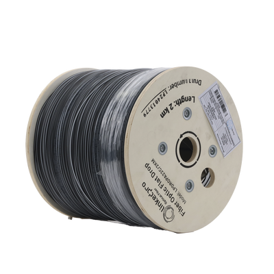 Carrete Fibra Óptica Drop / 2 km / G.657A2 / Bifibra Plana / LSZH / Dieléctrica / 2 Hilos / 6562 pies