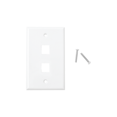 Placa de Pared / 2 Puertos Keystone / Montaje Vertical / UL 94V-0 / 70 x 115 mm (2.75 x 4.52 in)