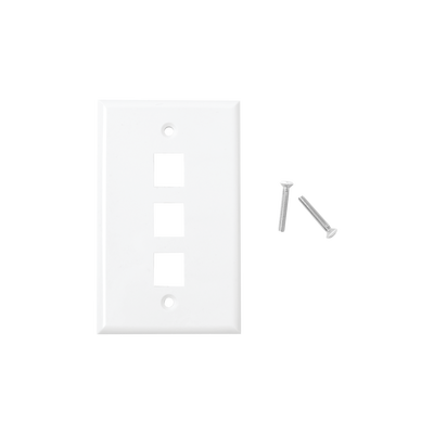 Placa de Pared / 3 Puertos Keystone / Vertical / Termoplástico UL94V-0 / 2.75'x4.52'