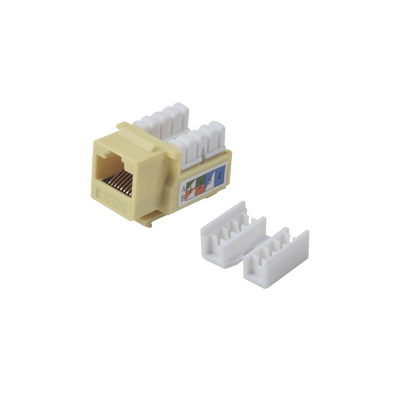 Jack Keystone Cat5e / Terminación 110 Punchdown / RJ45 Sin Blindaje / 90° / 24-26 AWG / Amarillo