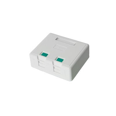 Caja de Pared / 2 Puertos Keystone / UL 94V-0 / Montaje Superficial Vertical / Incluye Kit de Herramientas