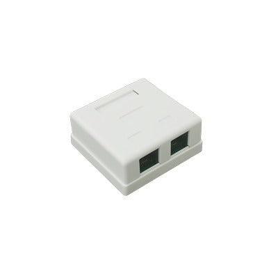 Caja de Pared / 2 Puertos / Cat5e Clase D / RJ11 Telefónico / T568A-B / Superficial